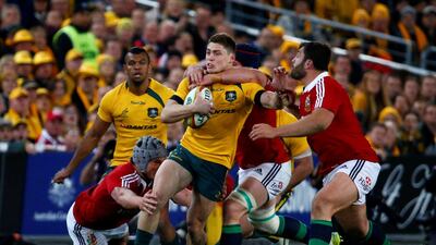 James O'Connor, centre, seen here in action in the third Test against the British & Irish Lions at ANZ Stadium in Sydney on July 6, 2013, is back in the Wallabies squad. Reuters