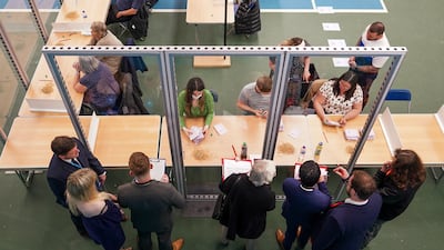 The first ballot papers are counted in Sunderland. Getty