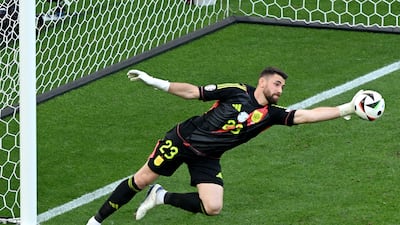 SPAIN RATINGS. Saved a Kimmich header on 20 mins and comfortable saving Havertz’s chances in the first half. More comfortable saves in the second. Booked for time-wasting as Spain tried to see the game out. Poor ball out almost saw him chipped by Havertz. Finally beaten on 88 minutes. Great save from Fullkrug late on. Getty Images