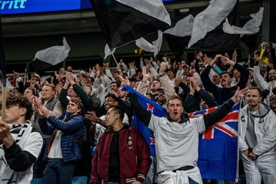 New Zealand's Flying Kiwis supporters club at an away game in Oslo last year. Photo: Flying Kiwis