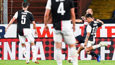 Paulo Dybala scores Juventus' opening goal. Getty Images