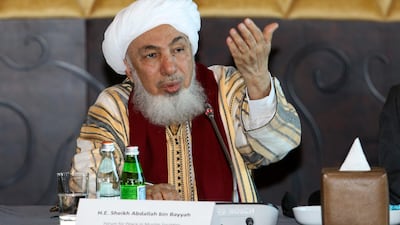 Sheikh Abdullah bin Bayyah, President of the Forum for Promoting Peace in Muslim Societies, is the chairman of the Emirates Fatwa Council. Sarah Dea / The National