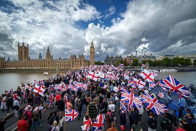 Protesters march in the Unite the Kingdom rally in September last year. Getty Images