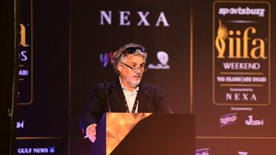 Abu Dhabi Film Commissioner Hans Fraikin speaking at the event.