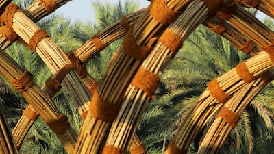 An arish structure created as part of the Sabla Project, in which architect Sandra Piesik took part. The project consists of a series of domes built from bundled palm fronds to show how the structures can address environmental issues such as food storage. All photos by Sandra Piesik