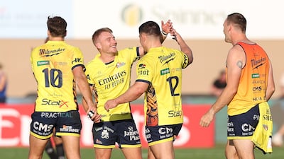 Dubai Hurricanes celebrate after beating Bahrain