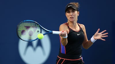 Belinda Bencic of Switzerland hits a shot against Serena Williams of the United States. AFP