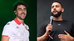 Palestinian artists Saint Levant, left, and Shabjdeed are at the centre of a debate over music, identity and authenticity. Getty Images