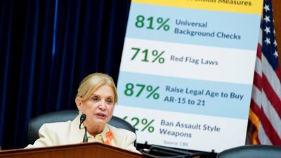 Representative Carolyn Maloney speaks during the committee hearing. Reuters
