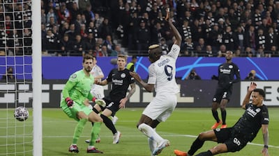 Napoli's Victor Osimhen scores the opening goal. EPA