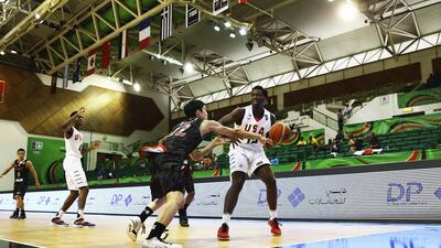 Caleb Swanigan, right, of the United States competes for the ball with Hiroto Gunji of Japan during their Fiba Under 17 World Championships game at Al Shabab Club on August 12, 2014, in Dubai. Francois Nel / Getty Images