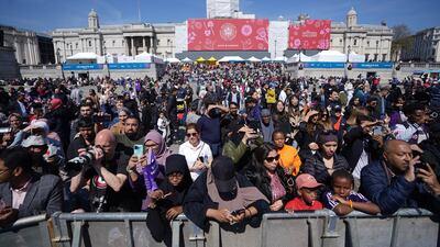 The crowd during the Eid in the Square festival in Trafalgar Square, London. Picture date: Saturday April 29, 2023. James Manning/PA