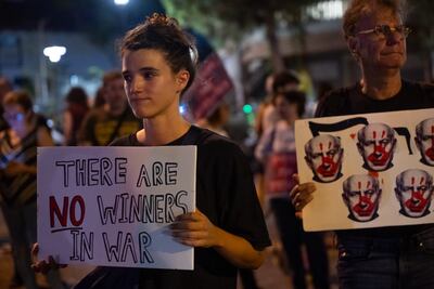Protesters in Tel Aviv call for a ceasefire in Gaza. Getty Images