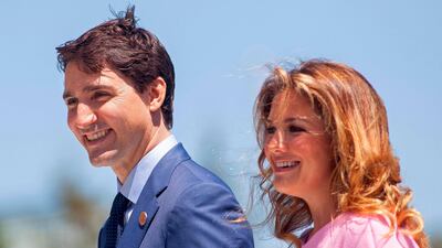 Canadian Prime Minister Justin Trudeau with his wife Sophie, who has contracted the coronavirus. AFP