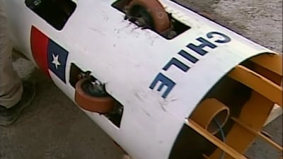 Video grab of the rescue capsule that will be lowered down to hoist trapped miners out at San Jose mine in Copiapo, October 12, 2010. The first of 33 trapped miners will be pulled to safety in a capsule barely wider than a man's shoulders on Tuesday night as a two-month ordeal deep inside a Chilean mine draws to an end. REUTERS