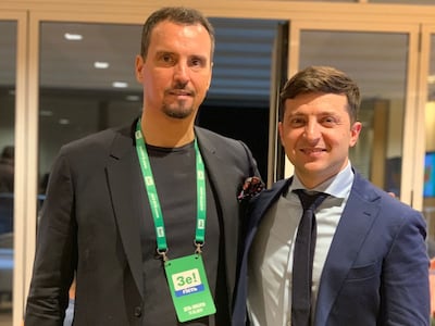 Aivaras Abromavicius with President Volodymyr Zelenskyy on Ukrainian election night in 2019. Photo: Aivaras Abromavicius