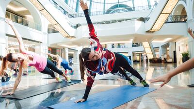 Sign up to take fitness classes at Mall of the Emirates as part of the MOE Active initiative. Courtesy Majid Al Futtaim