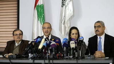 Lebanese Health Minister Hassan Hamad speaks during a press conference at the ministry in the capital Beirut, announcing the first case of coronavirus in the country. AFP