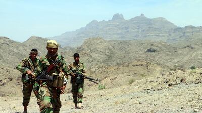 Yemeni pro-government forces take part in military operations on Houthi positions in the southern province of AL Dhalea, Yemen. EPA