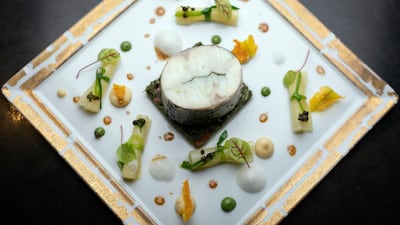 Seafood medallion with crispy basil at L’Atelier de Joel Robuchon