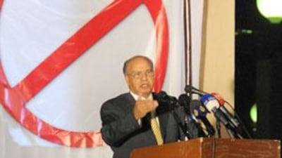 Abdullah al Nibari, a former MP, lent his support to demonstrators in Kuwait City yesterday.