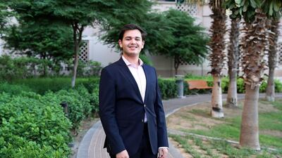 Louai Allani, a founding member of Waind, at his home in the Greens in Dubai. Pawan Singh / The National