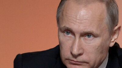 Russian president Vladimir Putin attends a meeting in the Strategic Initiatives Agency in Moscow, Russia. Alexei Nikolsky / Sputnik via AP