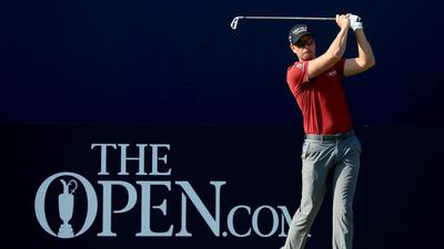 Henrik Stenson of Sweden hits his tee shot on the first hole during a practice round prior to the 146th Open Championship at Royal Birkdale on July 18, 2017 in Southport, England.