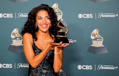 Olivia Dean with her Best New Artist Grammy. Reuters