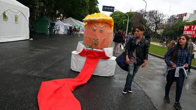 The Trump baby wasn't the only artistic impression of teh US President on show in Buenos Aires. Reuters