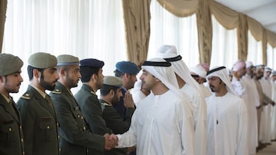 Sheikh Abdullah bin Zayed, Minister of Foreign Affairs and International Cooperation, offers condolences to family and friends of Ali Mohammed Al Kaabi, who died serving the UAE Armed Forces in Operation Restoring Hope in Yemen. Ryan Carter / Crown Prince Court — Abu Dhabi