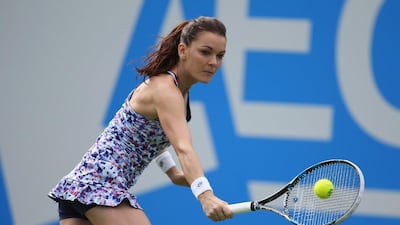 Agnieszka Radwanska of Poland plays a backhand during her women's singles first round match against CoCo Vandeweghe of United States on Day 3 of the WTA Aegon Classic at Edgbaston Priory Club on June 15, 2016 in Birmingham, England. Steve Bardens/Getty Images