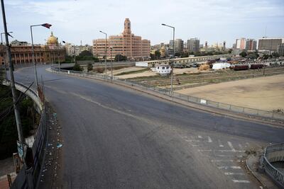 Aa deserted road in Karachi's business district on March 23, 2020, the start of a 15-day lockdown to stop the spread of coronavirus. AFP