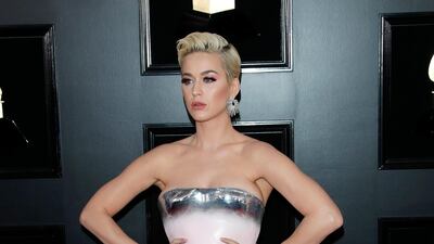 Katy Perry, in Balmain, arrives at the 61st annual Grammy Awards at the Staples Centre in Los Angeles, California, on February 10, 2019. EPA