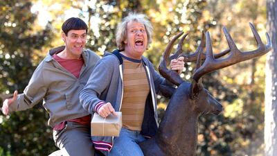 Jim Carrey, left, and Jeff Daniels in a scene from Dumb and Dumber To. Hopper Stone / courtesy Universal Pictures / AP Photo