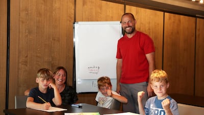 The Howell family are now preparing for online learning for their three boys. Pawan Singh / The National