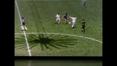 Maradona picks the ball up in his own half on his way to cutting England’s defence to ribbons to score the 'Goal of the Century'. Photo: Labhouse & Industria del Milagro