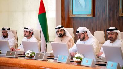Sheikh Mohammed bin Rashid, Prime Minister and Ruler of Dubai, chaired a Cabinet meeting at Qasr Al Watan on March 28. All photos: Dubai Media Office