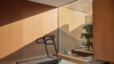 Villas are equipped with a private gym and yoga space