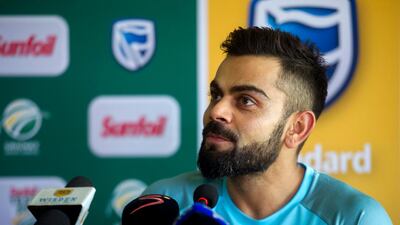 Indian cricket captain Virat Kohli attends a press conference in Cape Town, South Africa ahead of the first Test at Newlands. AP Photo