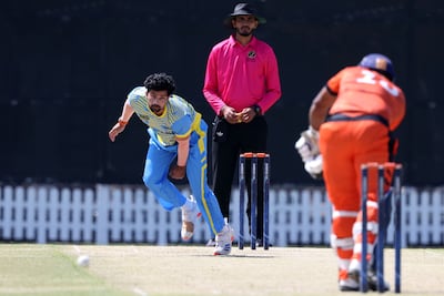 Ajay Kumar playing for Emirates Blues in the Emirates D50. Chris Whiteoak / The National