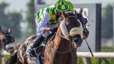 Jim Crowley took the honours on Jawaal in the Ruler of Sharjah Cup on Saturday, February 27. Courtesy Erika Rasmussen/ERA
