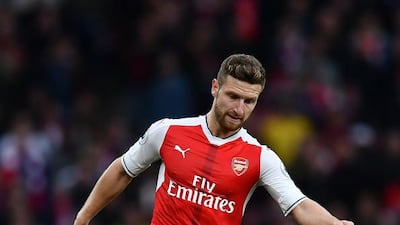 Shkodran Mustafi of Arsenal in action during the Premier League match between Arsenal and Middlesbrough at The Emirates Stadium on October 22, 2016 in London, England. Dan Mullan / Getty Images
