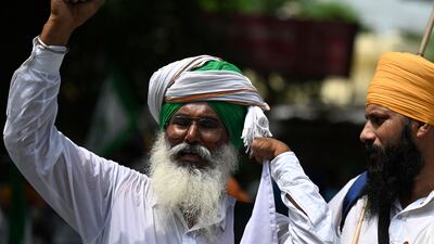 Farmers are protesting against central government policies.