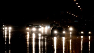 Motorists urged to drive cautiously as heavy rain and thunderstorms hit Dubai. Satish Kumar / The National