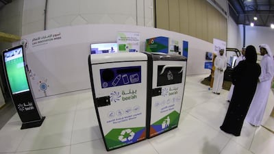 Bee’ah, Sharjah’s environment and waste management company, will be deploying another 42 of the solar-powered bins in January. Thaer Zriqat / The National