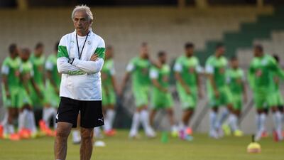 Vahid Halilhodzic shown during an Algeria training session on June 9, 2014. Philippe Desmazes / AFP