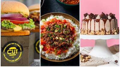 Frm left, Cut by High, Affordabowls and Sugarmoo are some delivery-only food concepts that have become popular in the UAE. Photo: Cut by High; Sweetheart Kitchen; Sugarmoo