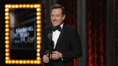 Bryan Cranston collects a Tony Award. The 'Breaking Bad' actor has revealed he has recovered from Covid-19. Evan Agostini / AP