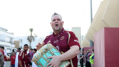William Luke, known as Wolfie, prepares to cheer on Al Wadha in a crunch AFC Champions League clash. Chris Whiteoak / The National